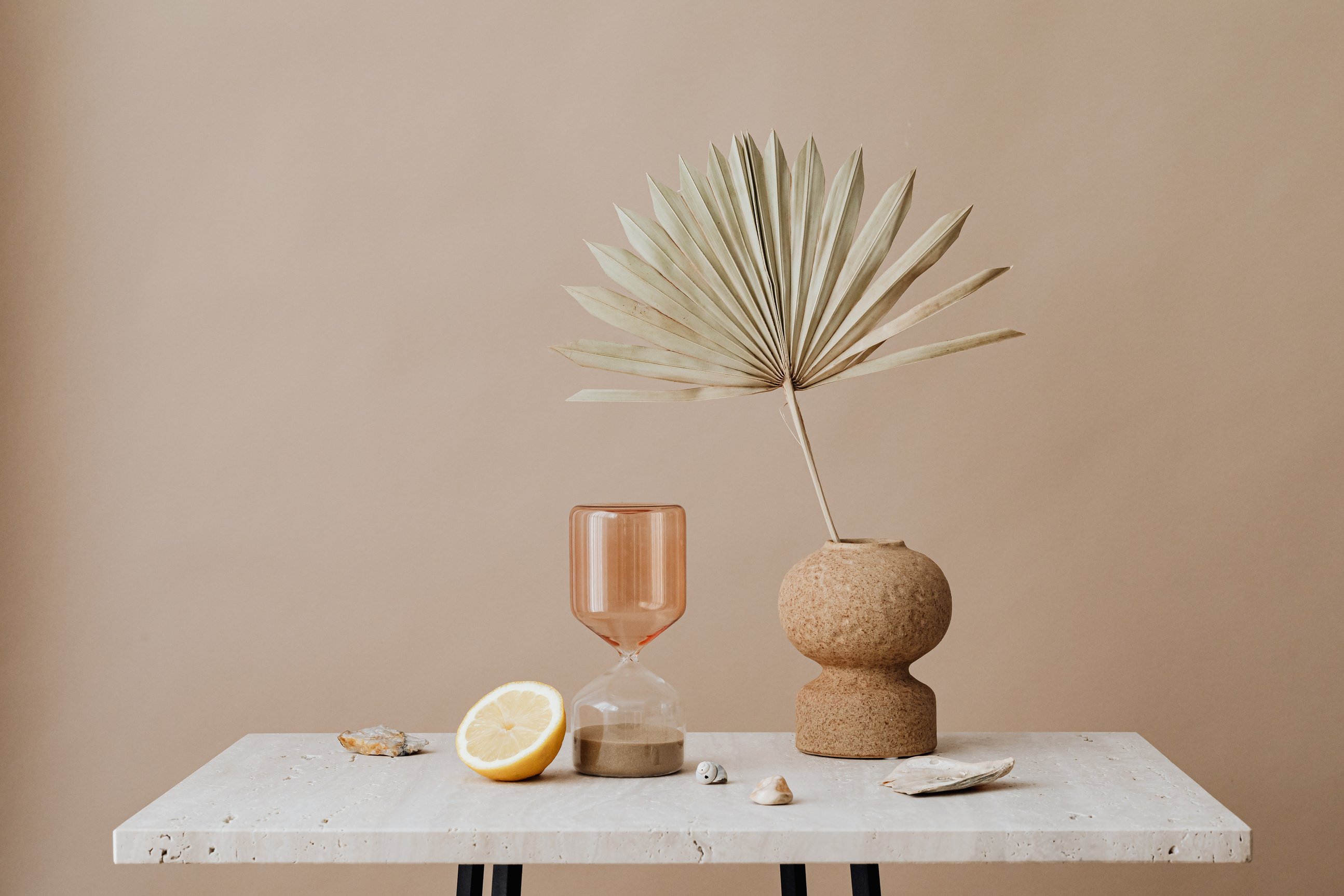 Brown Leaves on Brown Ceramic Vase